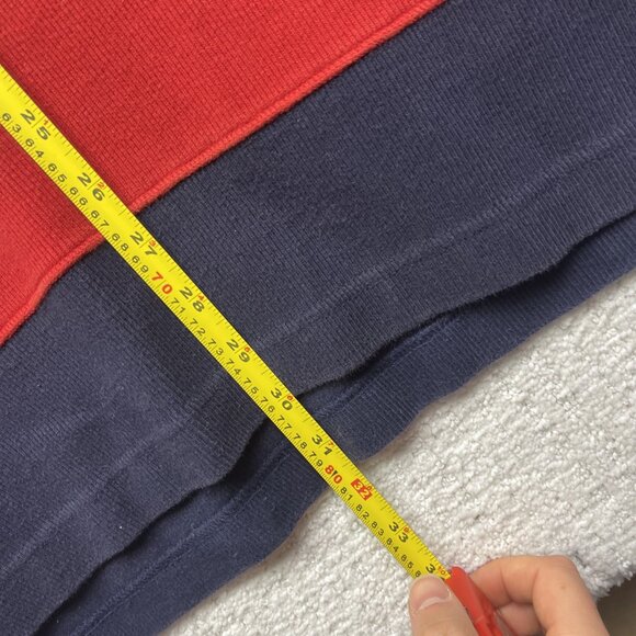 VTG Brooklyn Cloth Long Sleeve Heavy Rugby Polo shirt Sz XL Red / Blue Y2K - Picture 8 of 13
